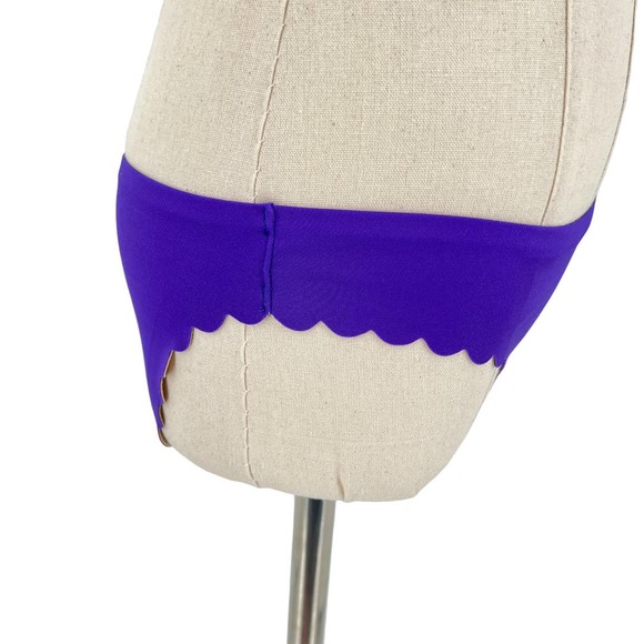 J. Crew Womens Scalloped Edge Low Rise Bikini Bottom Purple Size XXS - Picture 2 of 8